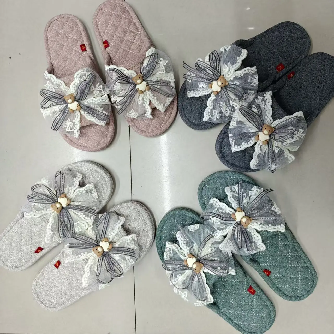 新款吸汗透气防滑四季可机洗牛筋底纯棉情侣室内家居拖