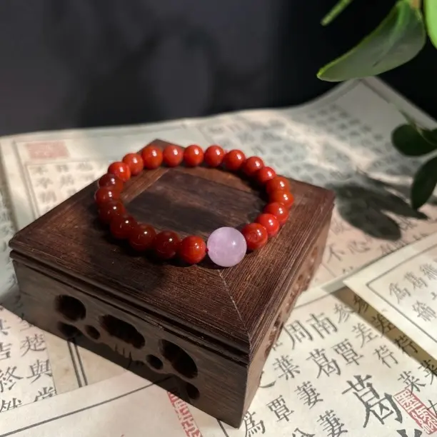 2290南红玛瑙8mm单圈男女时尚百搭本命年转运手串