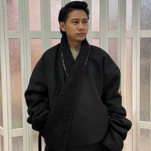 黑色卷毛特麻藏袍男装藏服冬季加绒加厚藏装民族风传统长款男