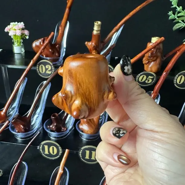 贵州檬子木手工文玩烟斗 可盘玩可两用