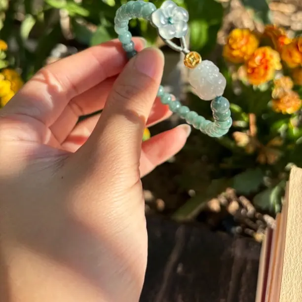 新中式翡翠貔貅叠戴串珠女简约小众设计古风手饰手工编绳