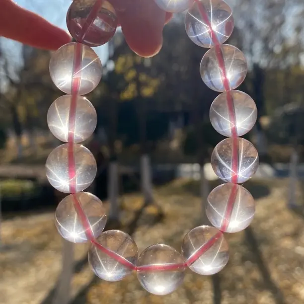 天然粉水晶手链多样性发货14+