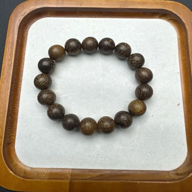 增香沉香木b02木老料花蜜香圆珠单圈文玩手串男女盘玩收藏饰品