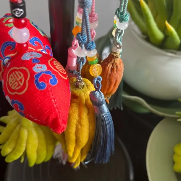 美观实用可爱创意纯手工佛手柑挂件车载挂件工艺品