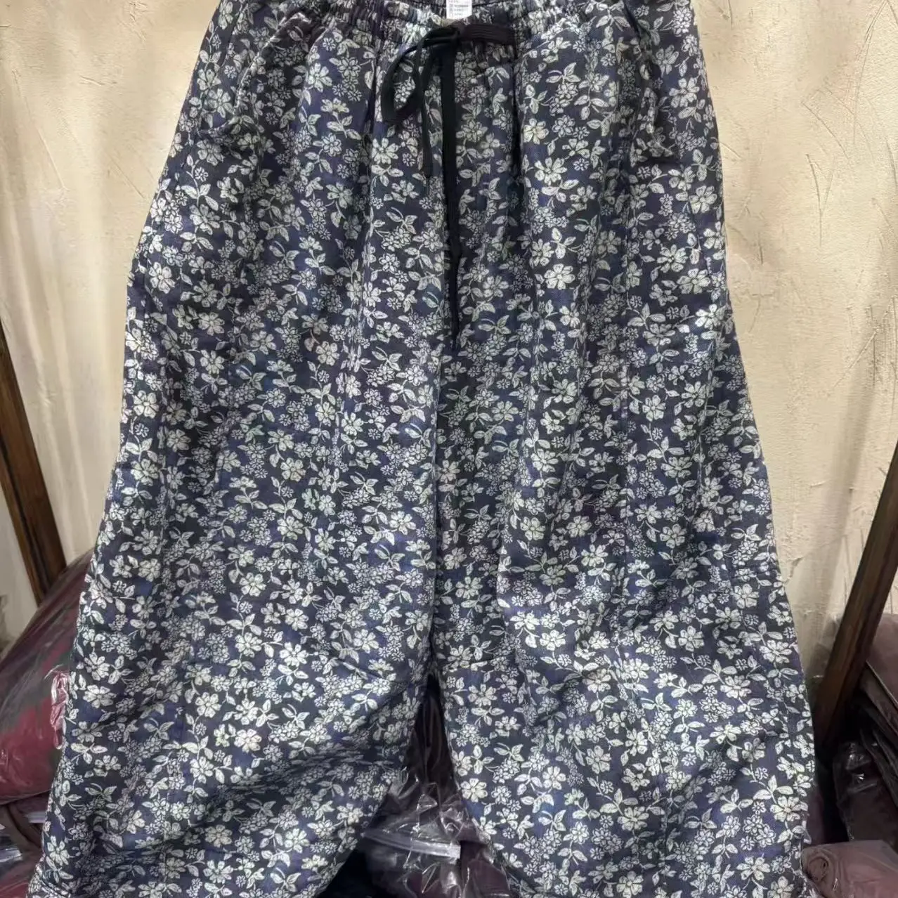 复古文艺彩色定染棉裤女休闲款