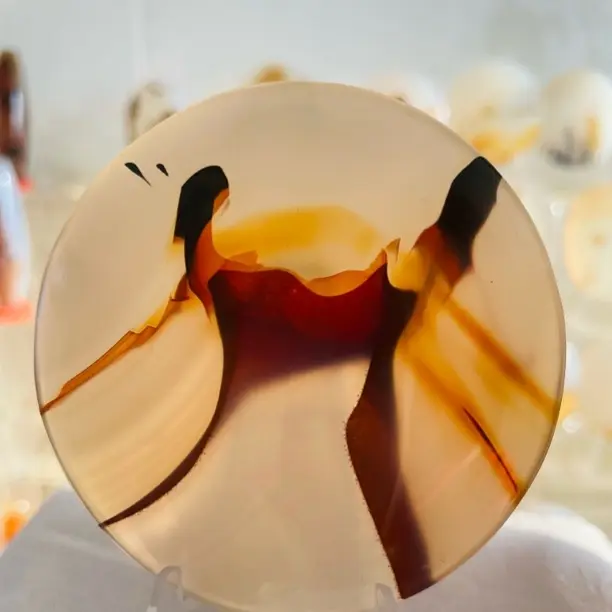 未镶嵌吊坠 (不含链) 天然象形巴西玛瑙圆牌吊坠