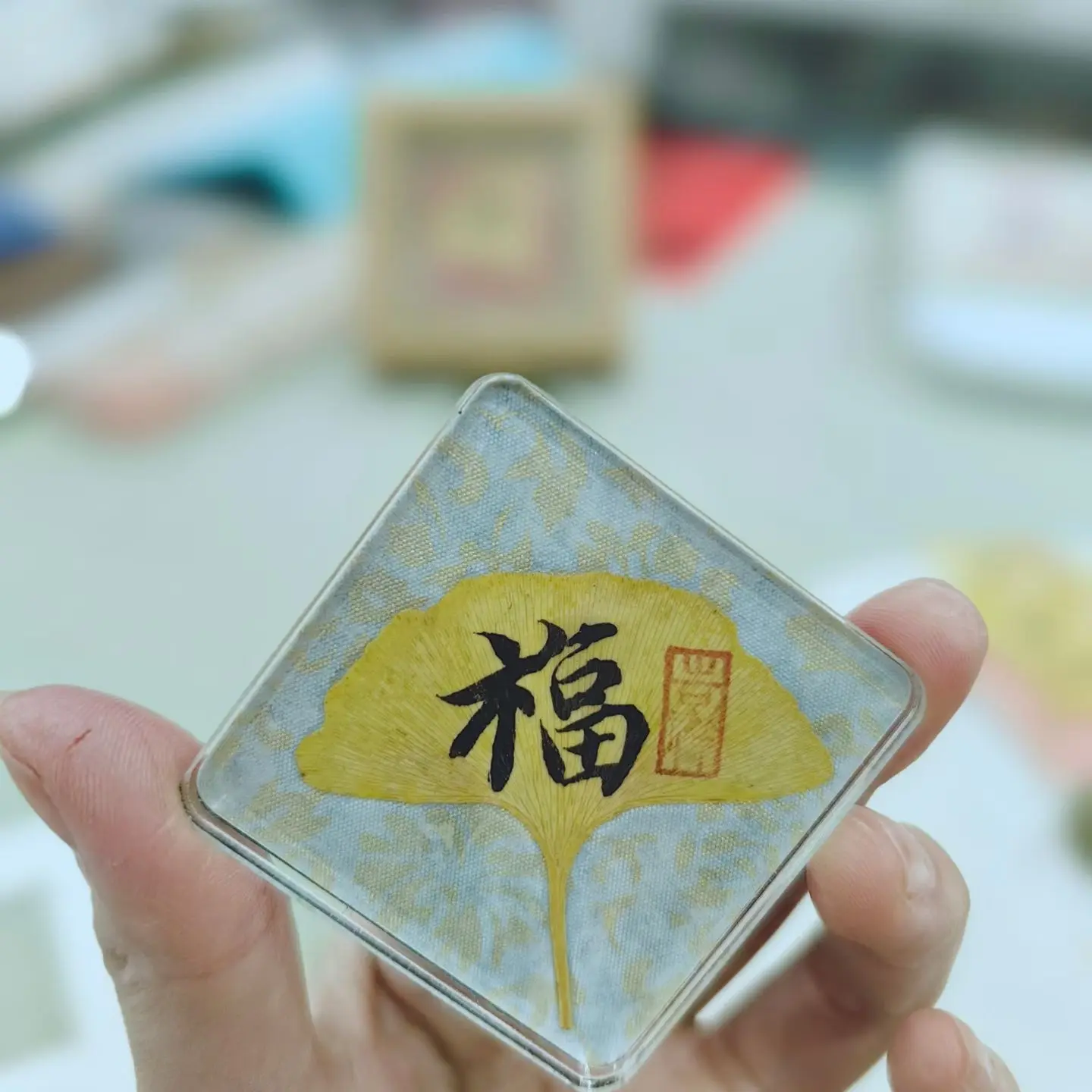 秋天的表白，银杏叶定制冰箱贴，颜色多样