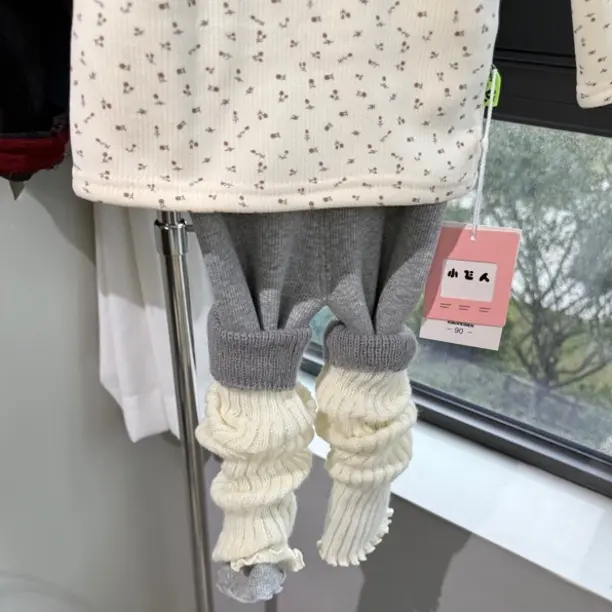【小马虎】女童打底裤堆堆袜可拆卸冬季加厚韩系洋气女孩针织打底冬