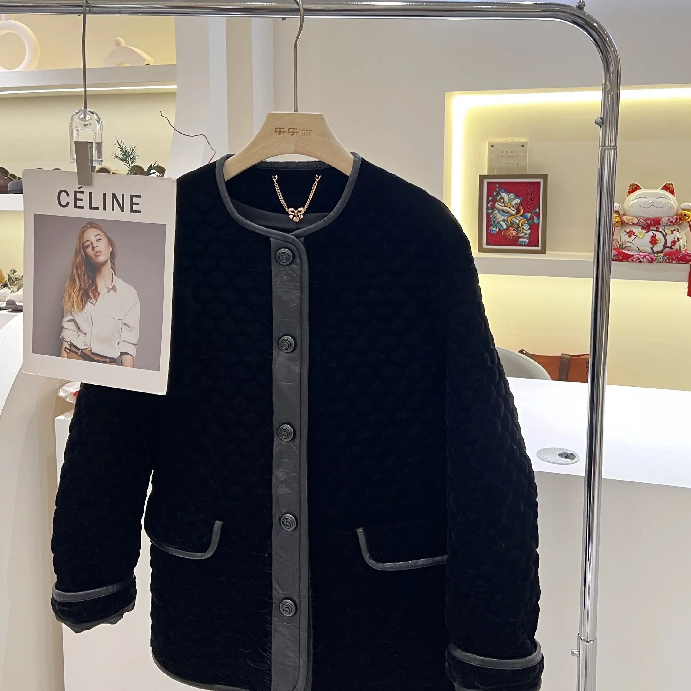 乐乐小铺-秋冬季圆领外套