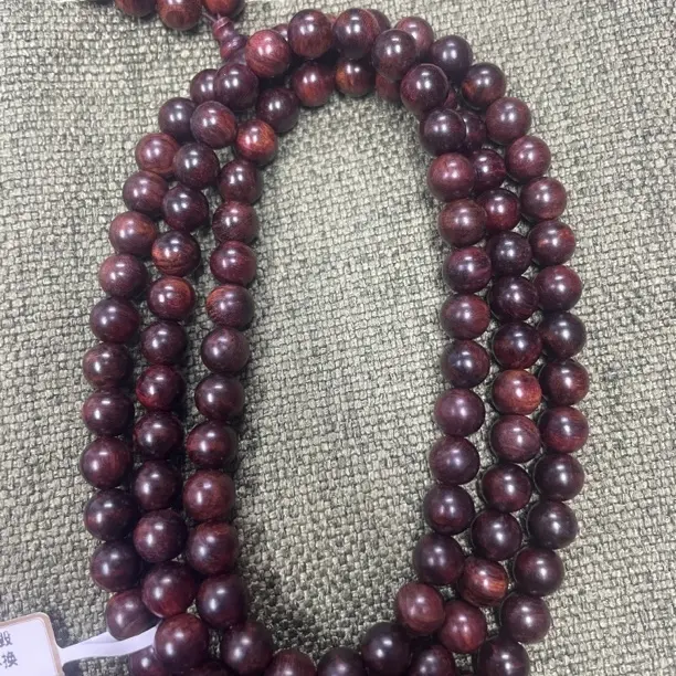 0.8cmＸ108颗多圈海南黄花梨紫油梨（同料多样性发一）