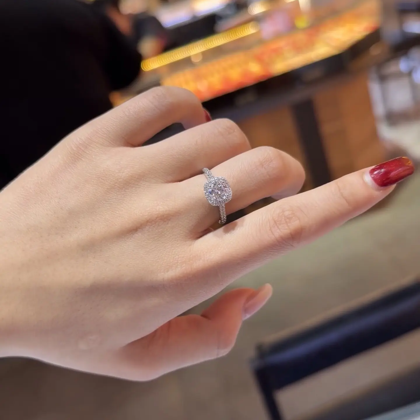 925银戒指 S925银小方糖戒指莫桑戒指时尚百搭