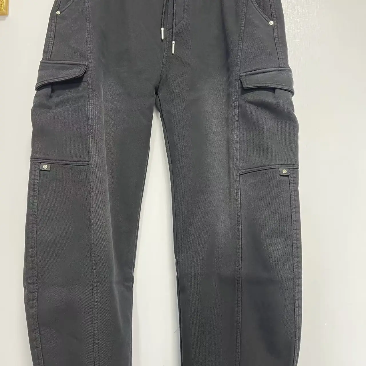 男士冬季加绒加厚直筒工装休闲长裤