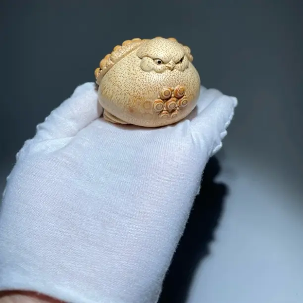 竹雕竹编纯手工雕刻报喜鸟文玩手把件