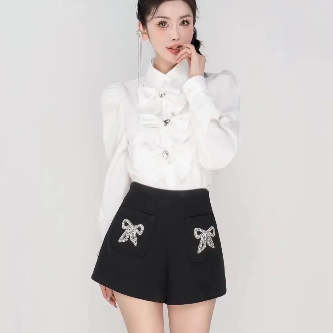 秋冬款高腰显瘦西装短裤时尚百搭新款