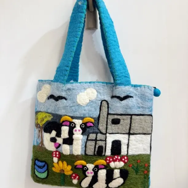 手工托特包可爱文艺百搭时尚单肩手提重工民族风包包女