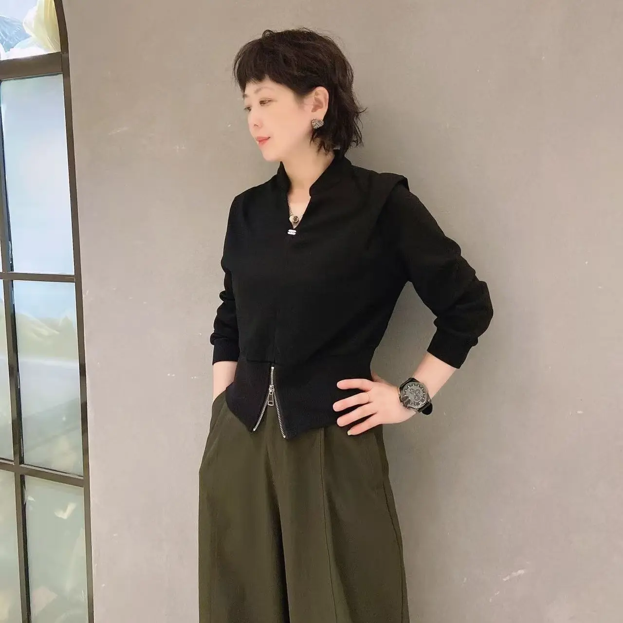金姐推荐拉链厚款休闲洋气秋季长袖嘻哈风卫衣