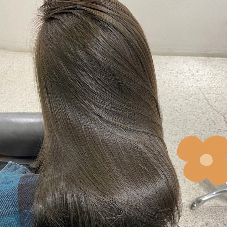 雾感青灰色染发膏流行色显白植物染发剂可盖白发棕色男生不伤发