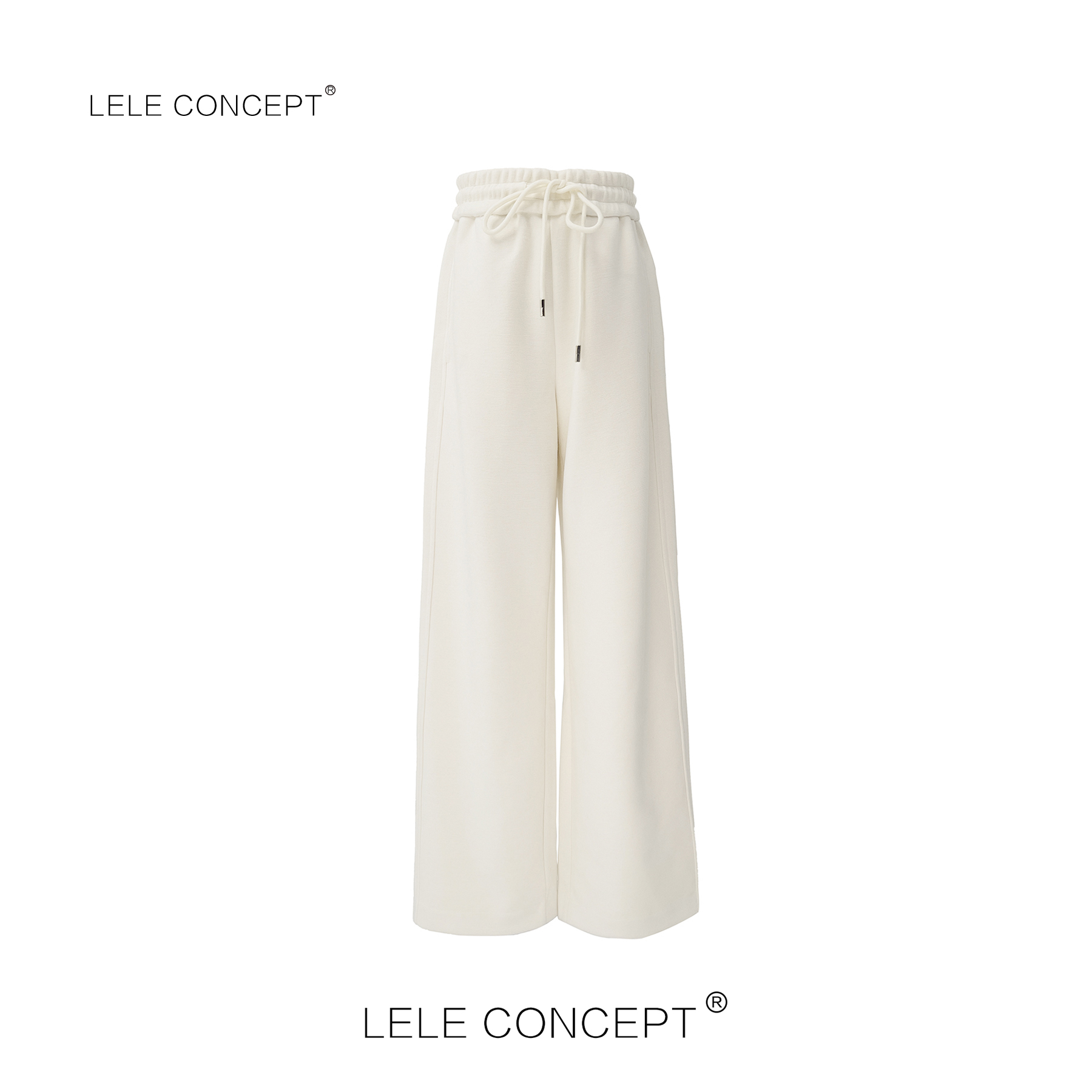 LELE CONCEPT丨「漾」时装休闲风直筒抽带阔腿裤K0282