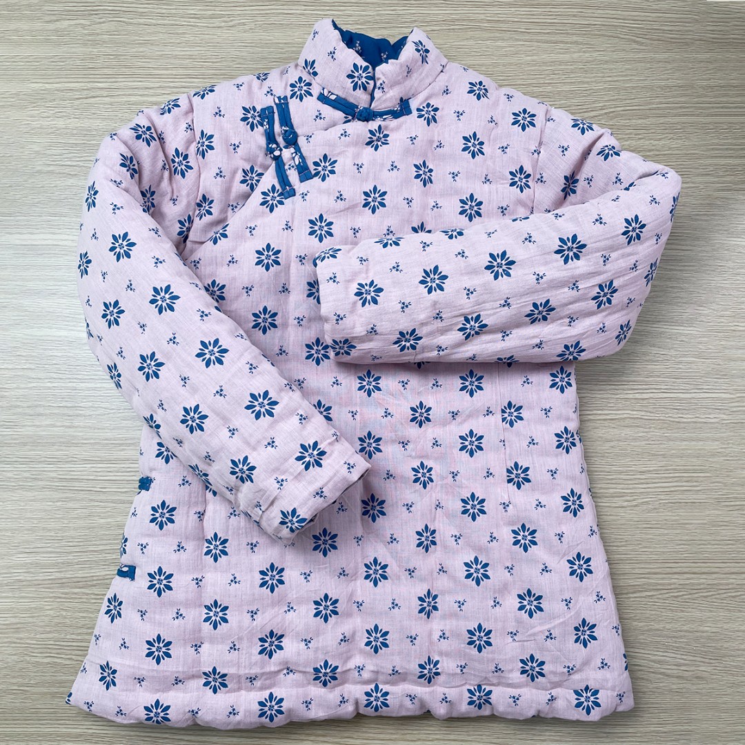 棉纱复古粉纯棉花棉服冬季外套棉衣女款冬天中长短款棉袄冬装正