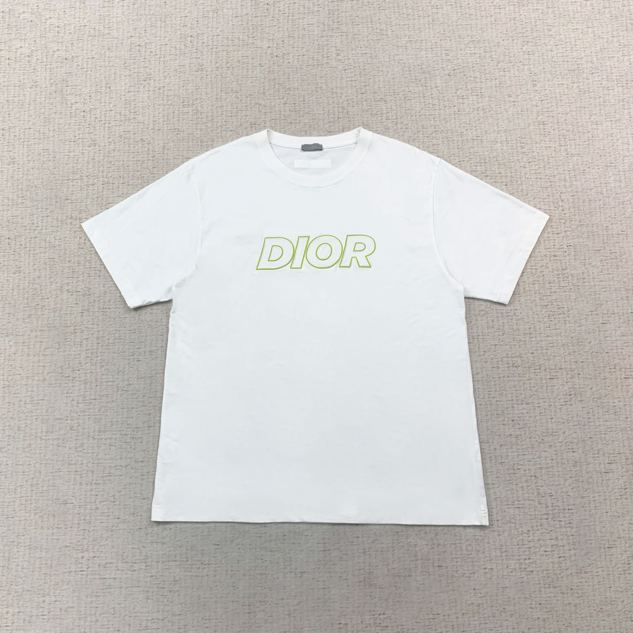 全新未使用  DIOR 迪奥 经典大logo刺绣百搭短袖xxl码编码xb2969