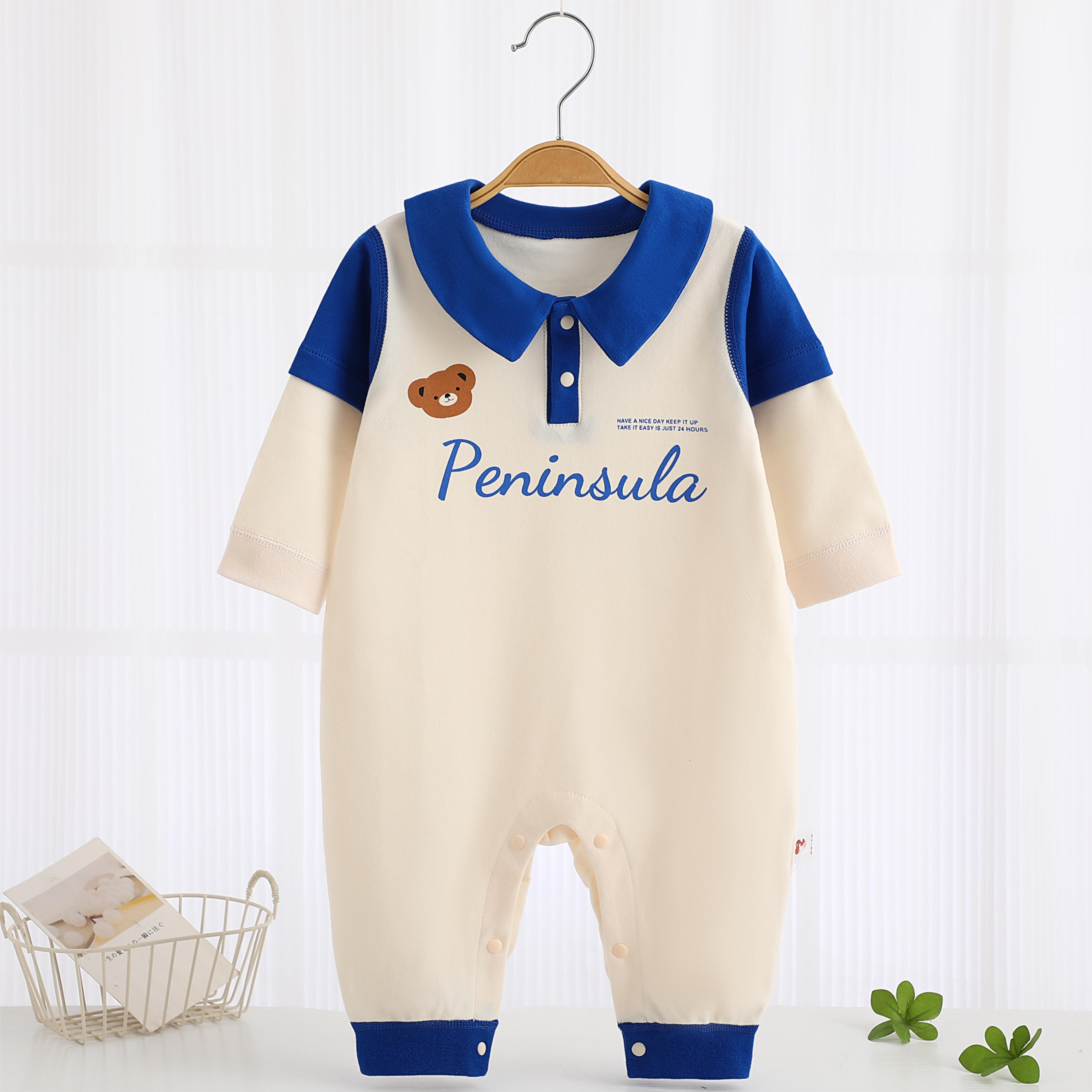 四季外穿时尚纯棉连体衣哈衣纯棉爬服