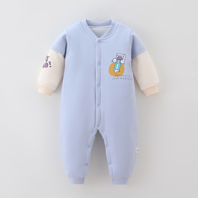 【三色棉服】120g婴儿宝宝秋冬纯棉加厚棉服连体衣婴幼儿新款外出服