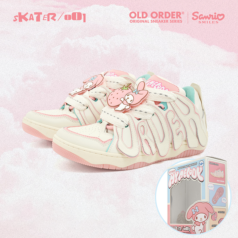 OLD ORDERX SANRIO001联名滑板增高鞋时尚情侣美乐蒂面包鞋秋季