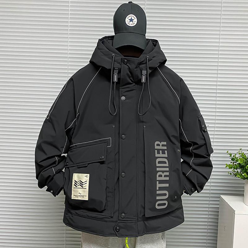 波司澄羽绒服工装羽绒服男款冬季2023新款高端青少年潮牌外套短款