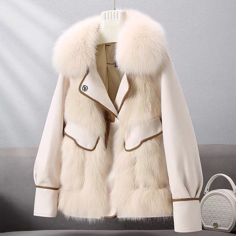 波司澄羽绒服狐狸毛皮草女整皮外套年轻减龄2023冬季新爆款羽绒派