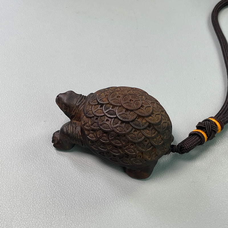 金钱龟 正区达拉杆木雕手把件把玩件挂件摆件