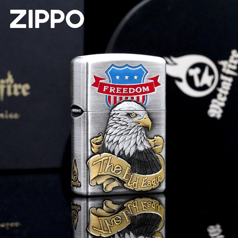 ZIPPO正品打火机/205-熏银拉丝66号公路自由与理想DY9902TJ【阿明1