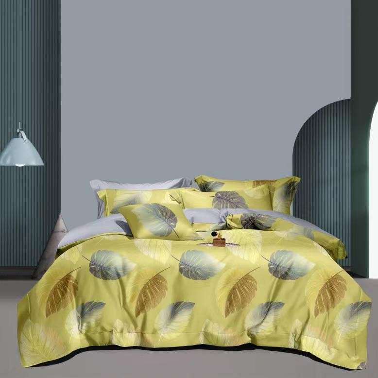 【双人床单】黄金叶 棉 细纱小粗布235x240大床 斜纹 透气 亲肤