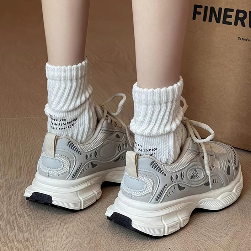 时尚部落百搭厚底老爹鞋女2024新款春轻便复古时尚休闲鞋时髦好物