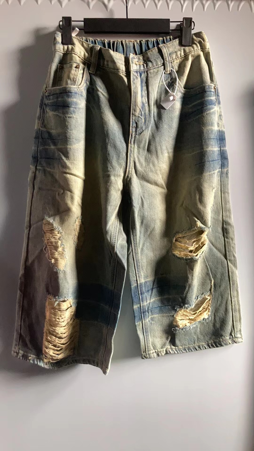 【佳老板】“8012”#韩版时尚牛仔破洞裤