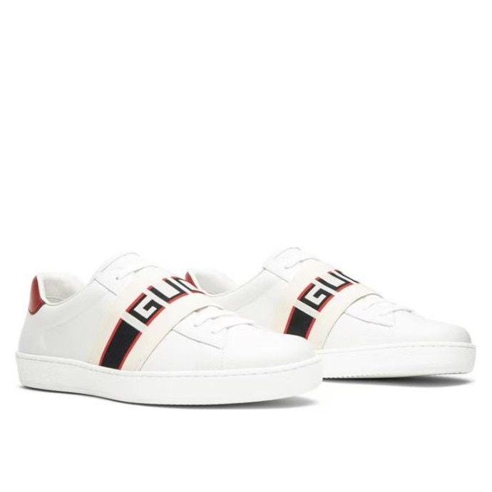全新未使用 GUCCI/古驰 古驰 GUCCI白色ace系带款板鞋全新未使用