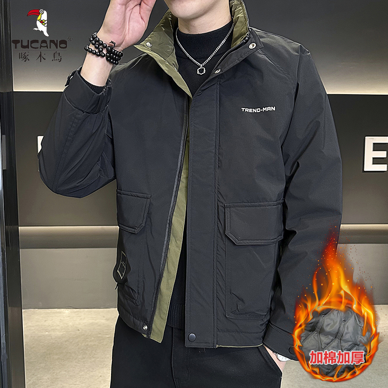 TUCANO/啄木鳥秋冬新款加棉加厚夹克时尚档次立领百搭时尚保暖帅