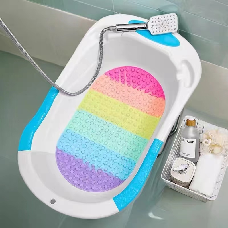 环保儿童专用浴室防滑垫宝宝婴儿洗澡硅胶地垫无味浴盆防滑垫垫子