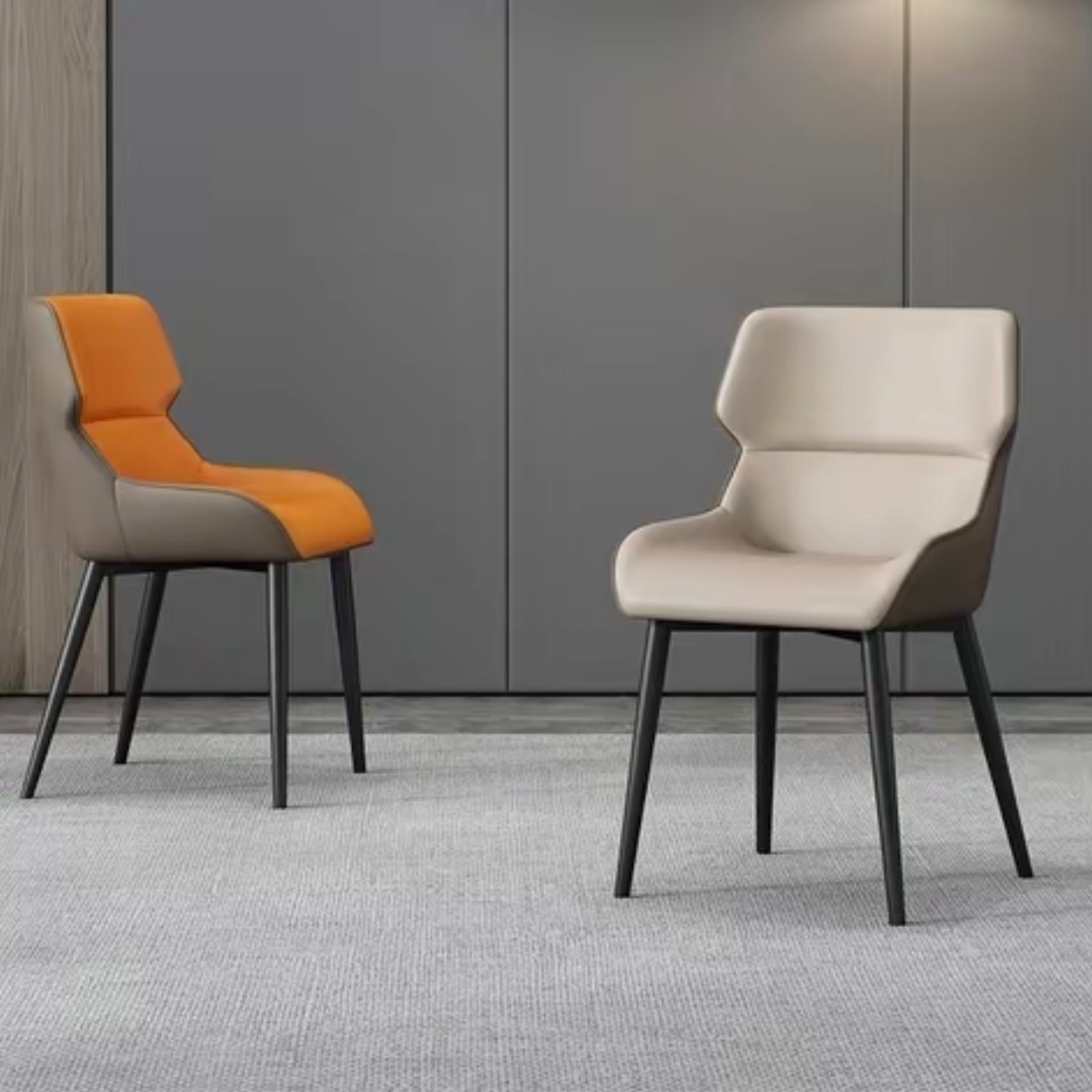 娃娃椅意式家用休闲靠背凳简约轻奢椅极简耐磨酒店餐厅椅凳子岛台