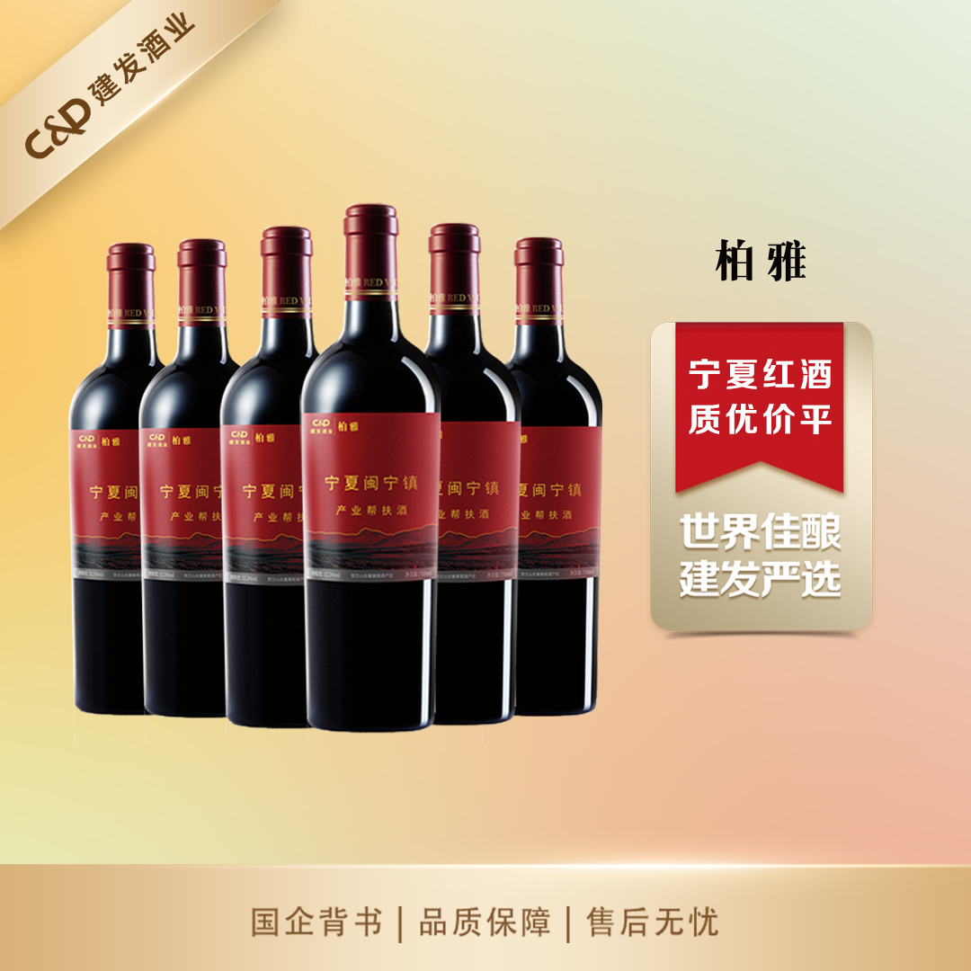 建发酒业宁夏贺兰山东麓柏雅经典干红葡萄酒整箱装750ml