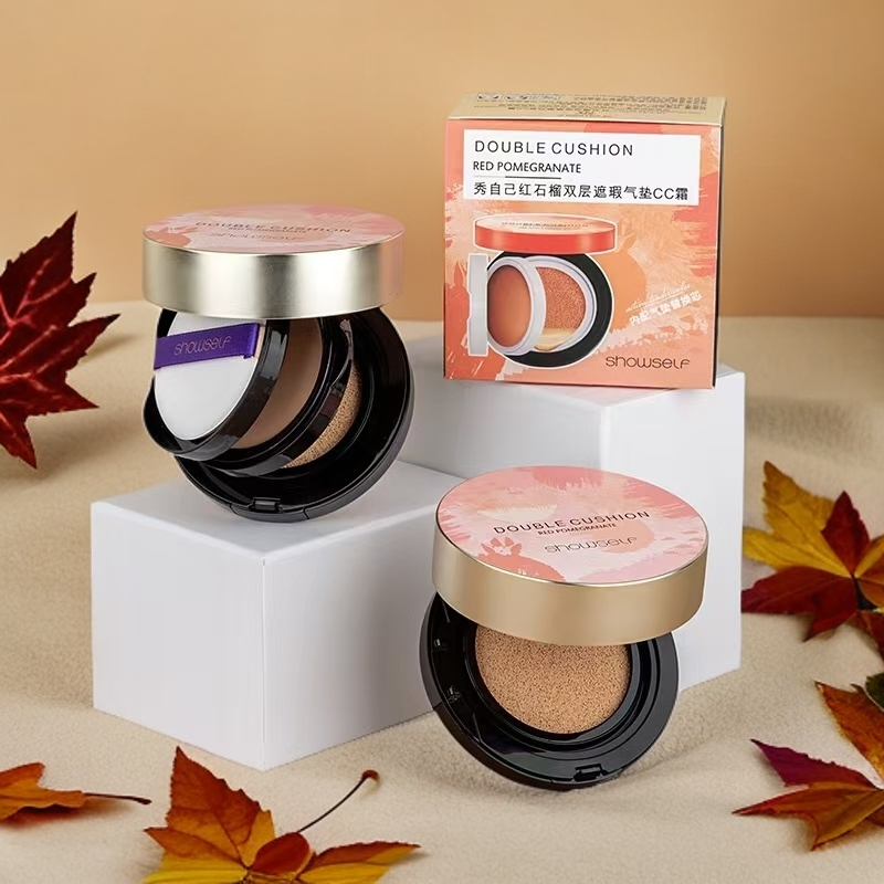 showself/秀自己红石榴双层遮瑕气垫CC霜护肤持久气垫粉组合奢华