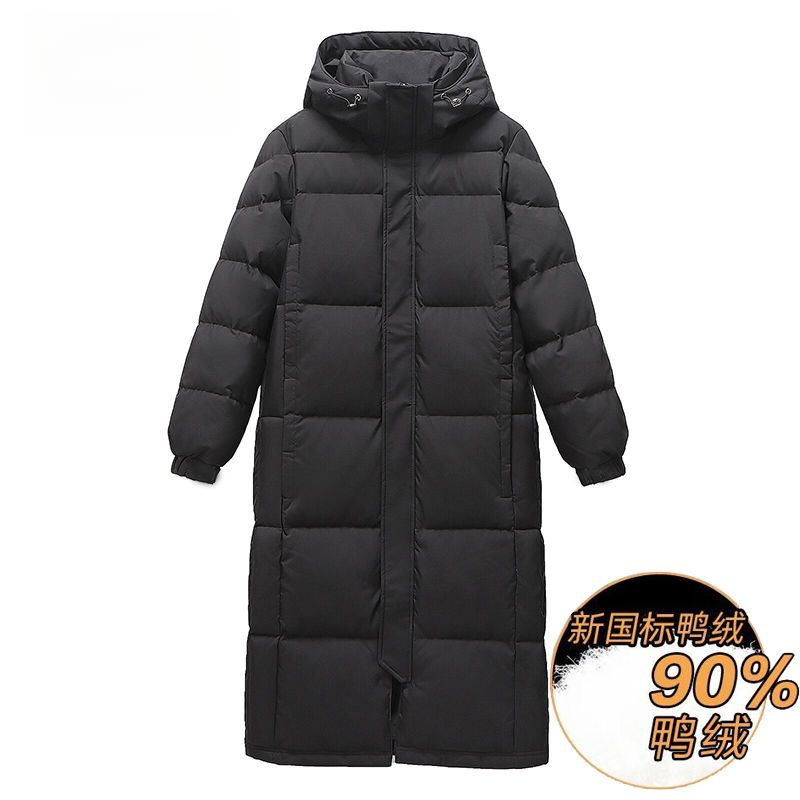中戏长款羽绒服男加厚2023年冬季新款纯色百搭防寒保暖情侣款外套