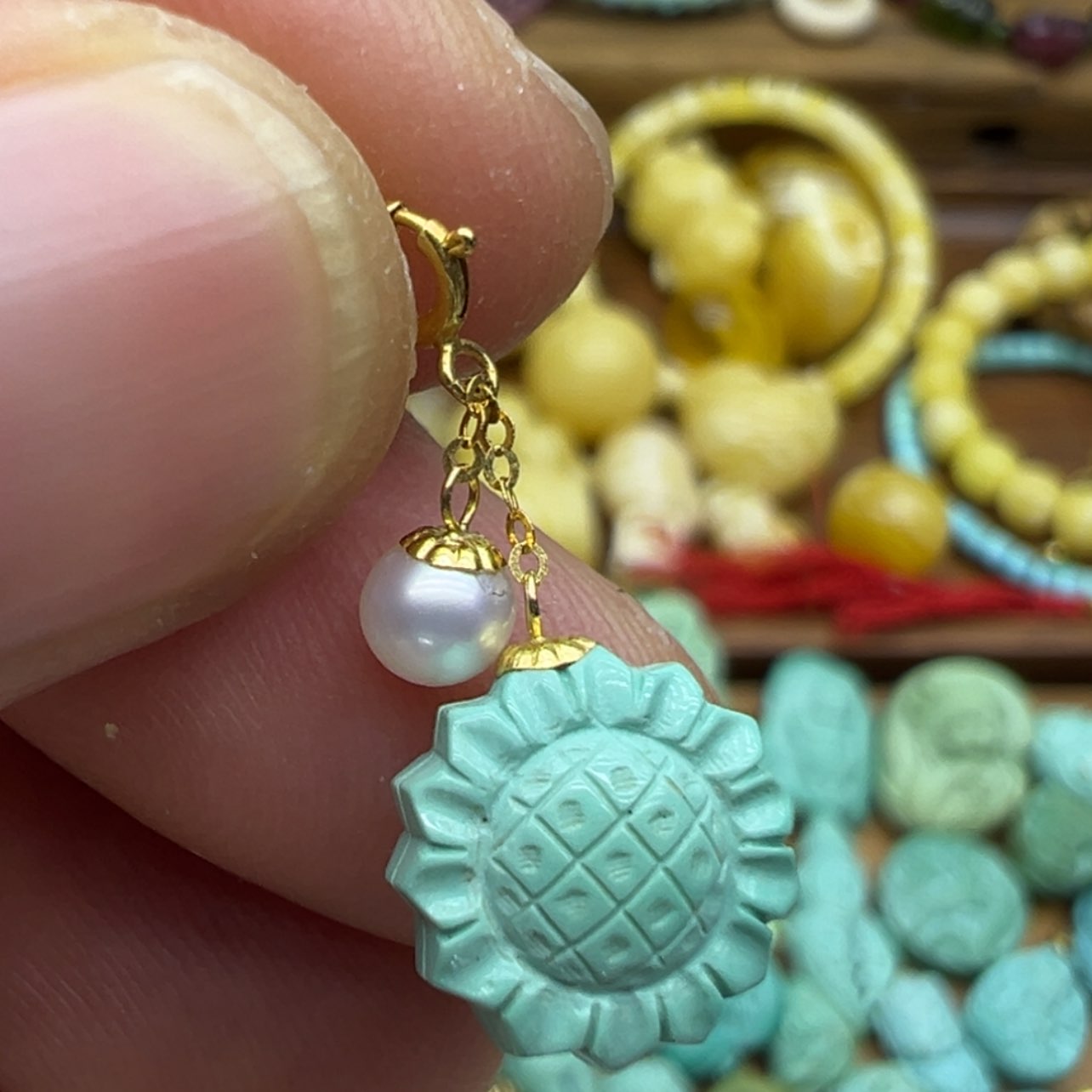 【闪购商品】绿松石颈饰18K金镶嵌