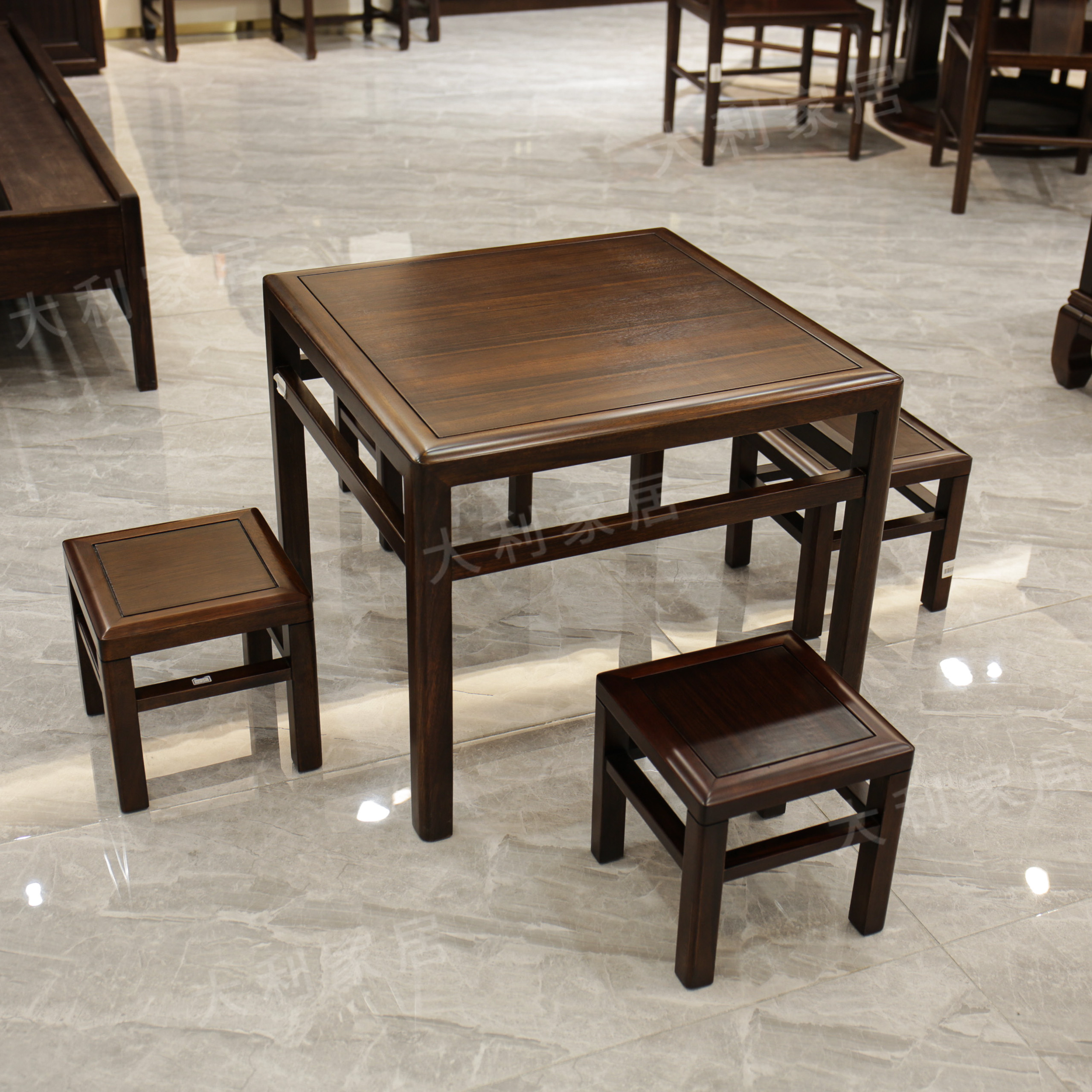 （大利家具）CY-01小方桌边几黑檀木中式方几方形客厅家用餐桌