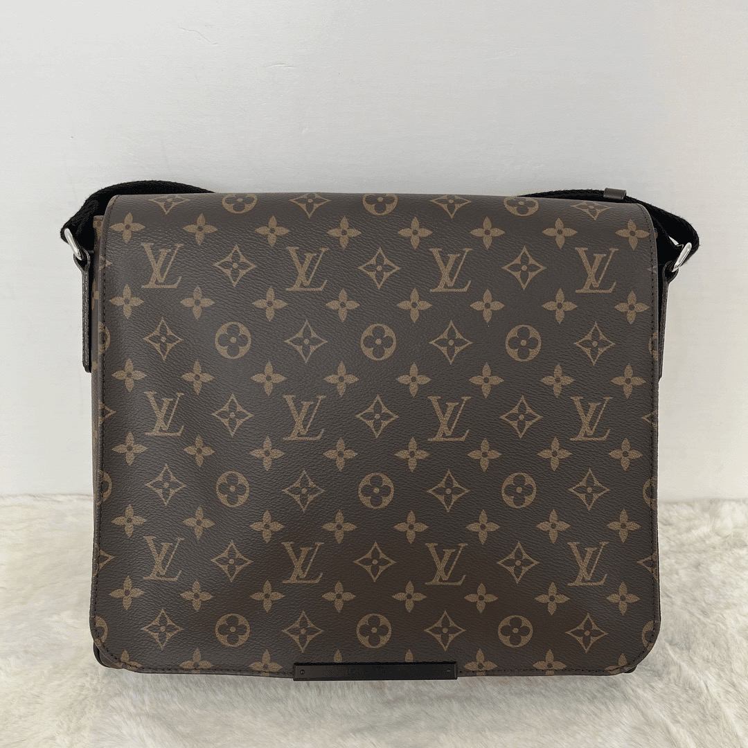 99新 LouisVuitton/路易威登 98新5850/时尚棕老花中号邮差包
