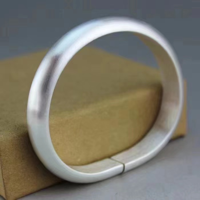 足银手镯 涵宇轻奢马蹄 足银999定制款实心手镯 必入手镯003