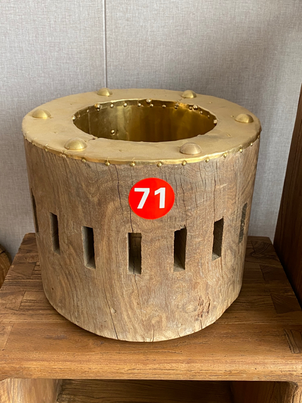 民俗怀旧老物件围炉煮茶木墩茶炉茶艺轴头茶炉原木风火锅炉烧烤炉