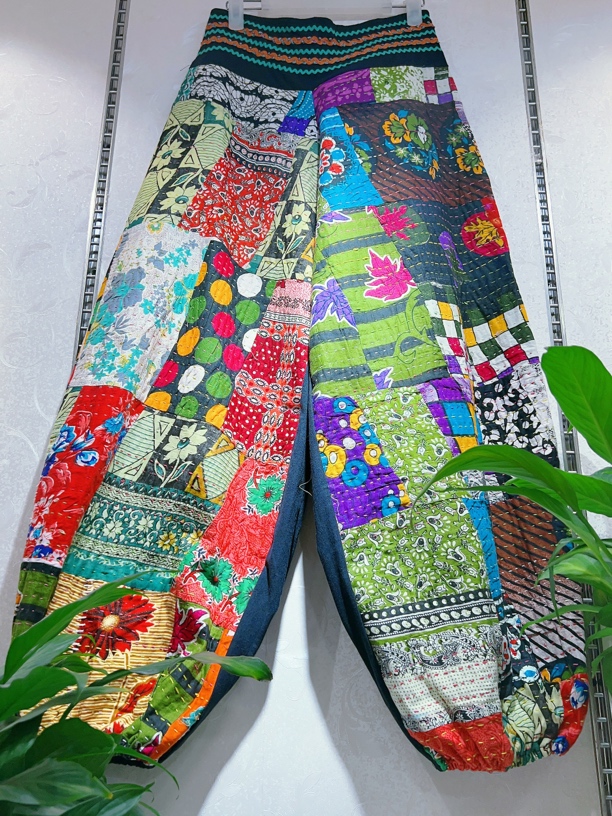 泰国拼布手工绣线灯笼裤