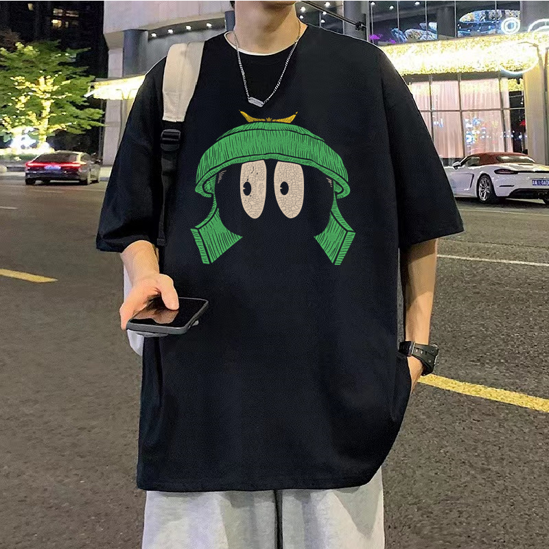 纯棉短袖t恤男女同款夏装宽松大码ins潮牌印花休闲半袖上衣服情侣