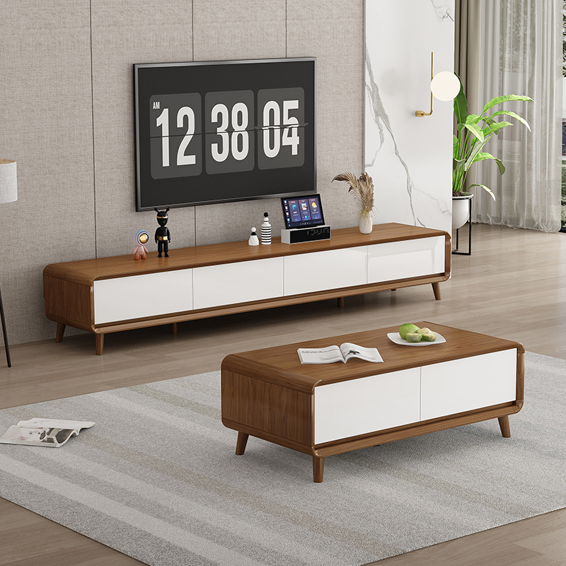 茶几组合新中式客厅家用小户型储物柜新款电视机边柜客厅电视柜