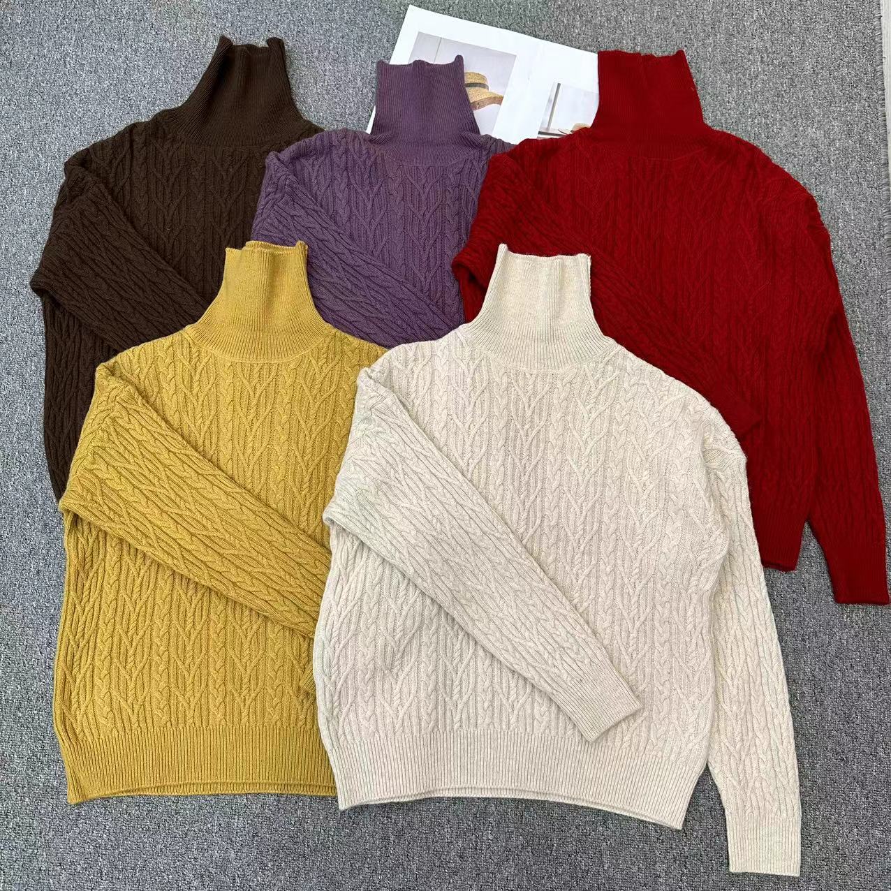 【周周家】R2512濮院秋季山羊绒高领套头纯色女士休闲时尚街头风